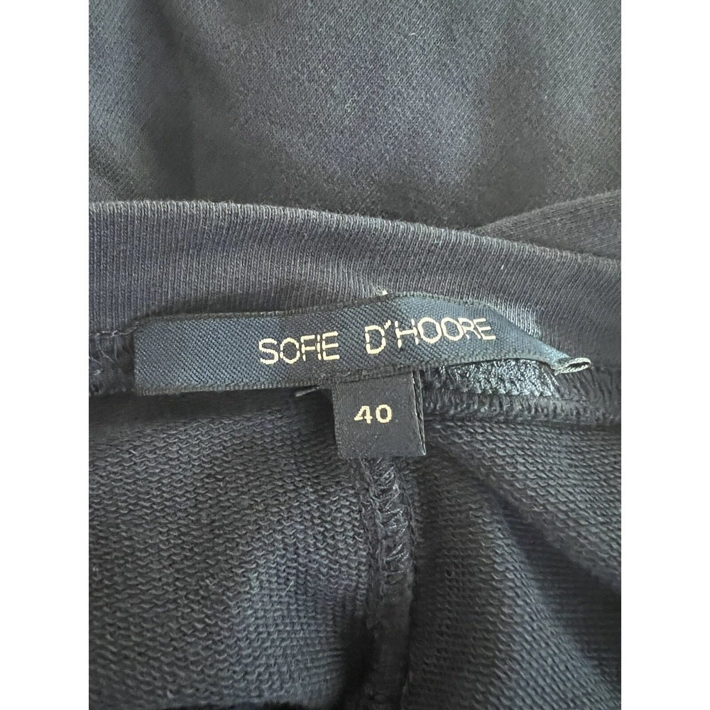 Sofie D'Hoore Dress Navy Blue Cotton Size 40 Short Sleeve Shift - Picture 9 of 10